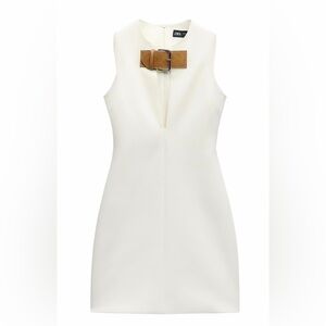 Zara Mini Dress with Leather Strap Detail